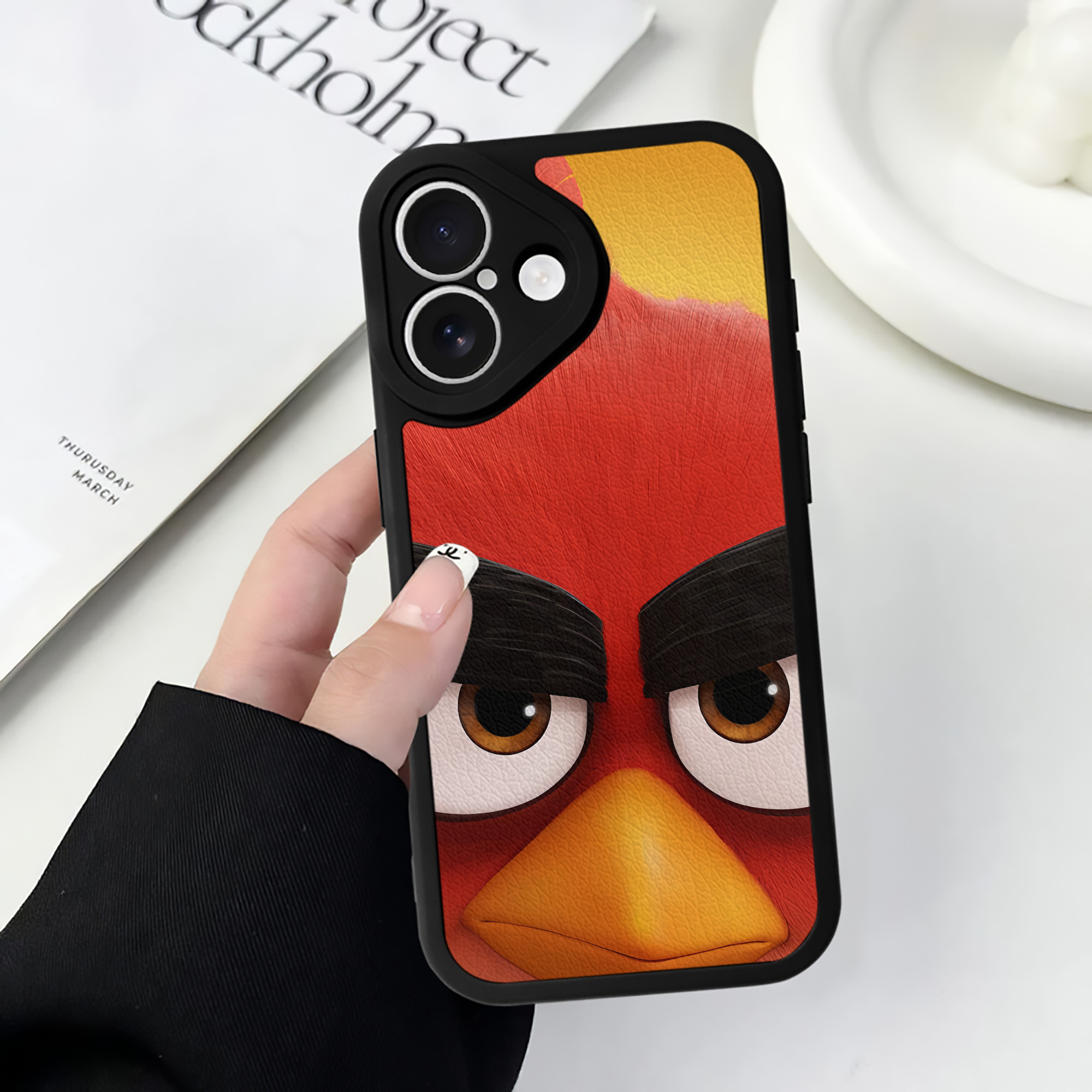 （画像用） Angry Birds アングリーバード 【iPhone 16シリーズ対応】シリコンスマホケース（レザー調） 材質：シリコン